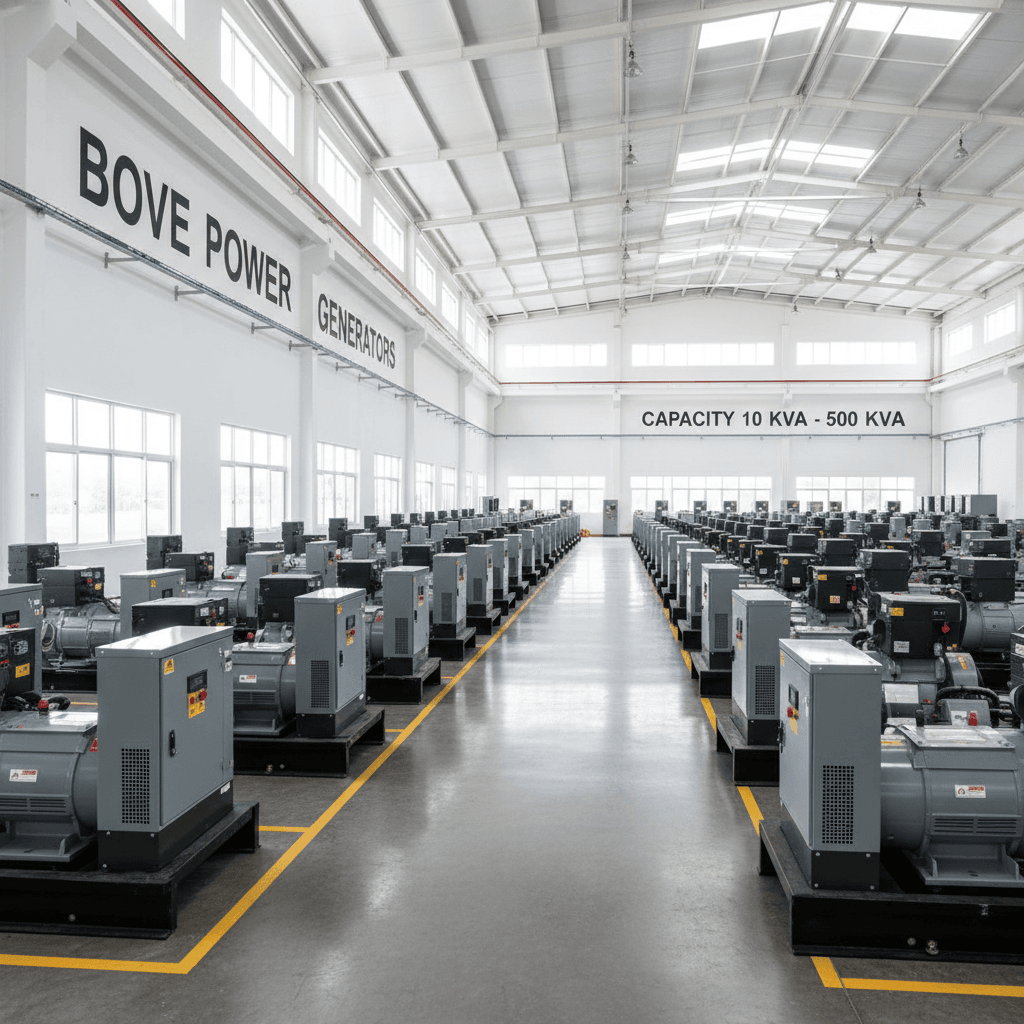 Gamma completa di generatori Bove da 1 a 2200 KVA in magazzino distribuito ordinatamente